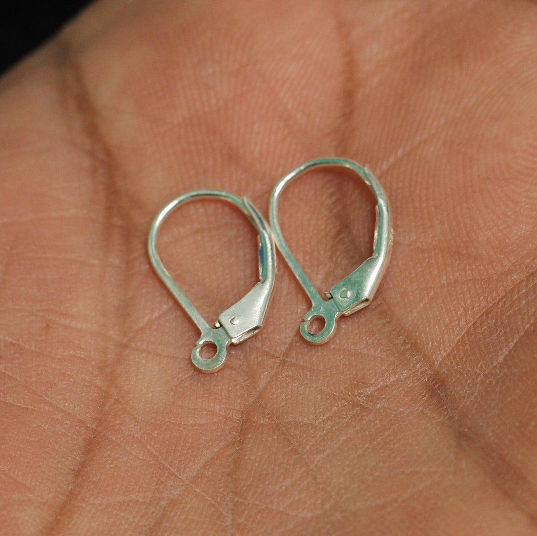 92.5 Sterling Silver Lever back Earring Finding 14mm