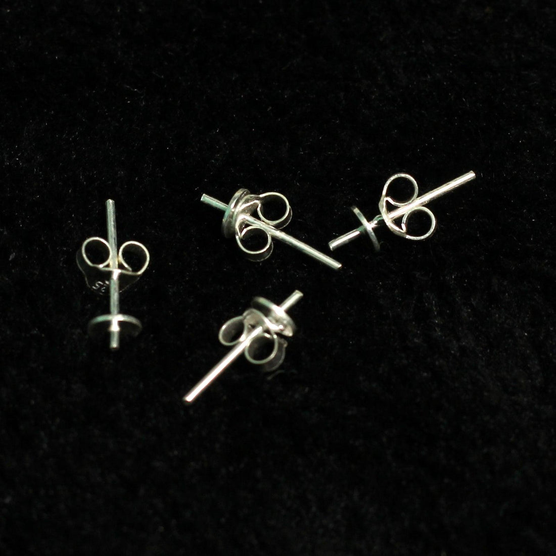 92.5 Sterling Silver Stud with  Disc and Earring Back