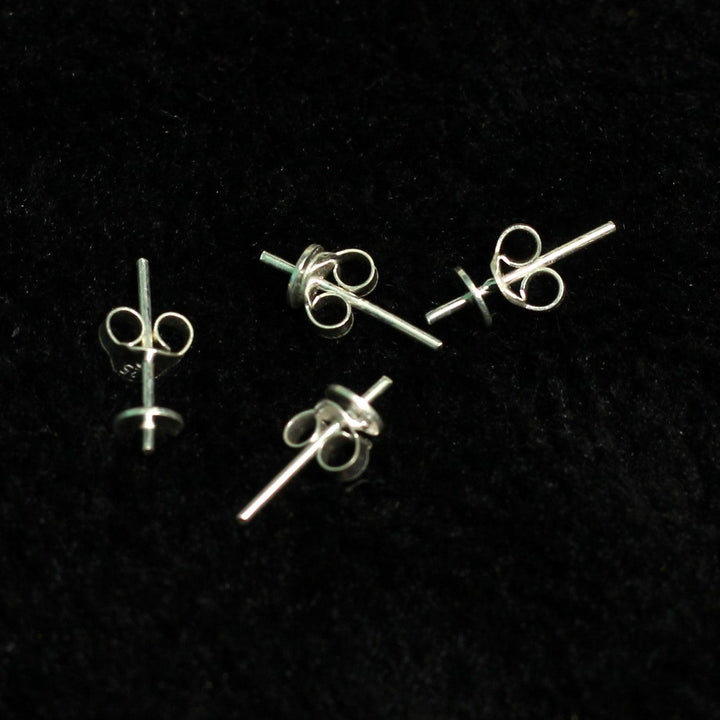 92.5 Sterling Silver Stud with  Disc and Earring Back