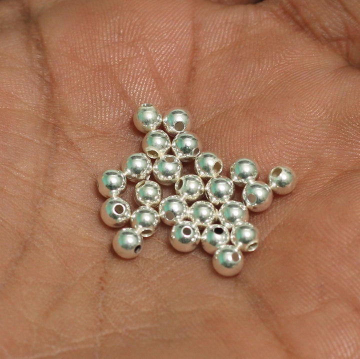 92.5 Sterling Silver 4mm Beads