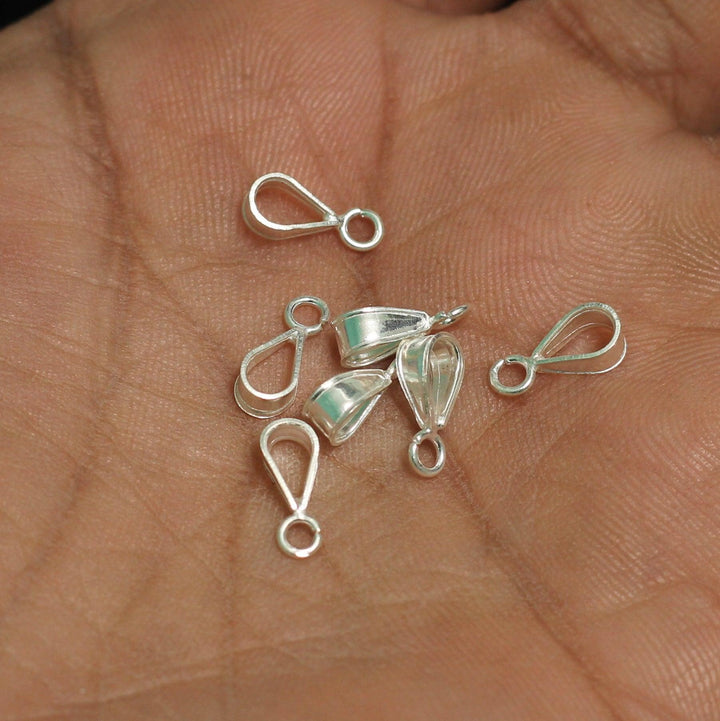 92.5 Sterling Silver Bail with Loop Below 10x3mm