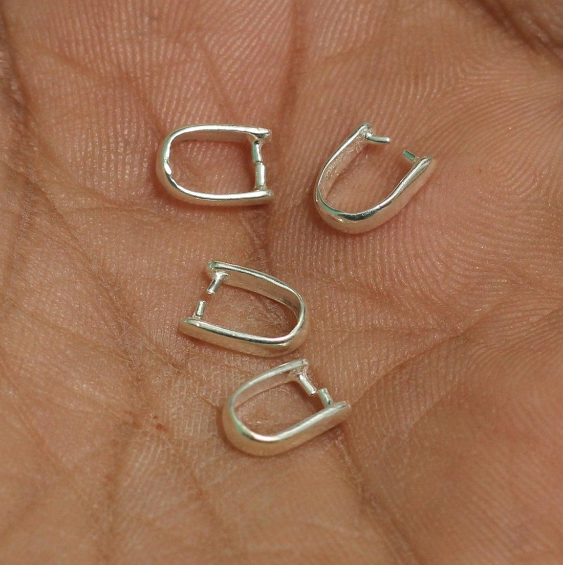 92.5 Sterling Silver Pinch Bails 6x3mm