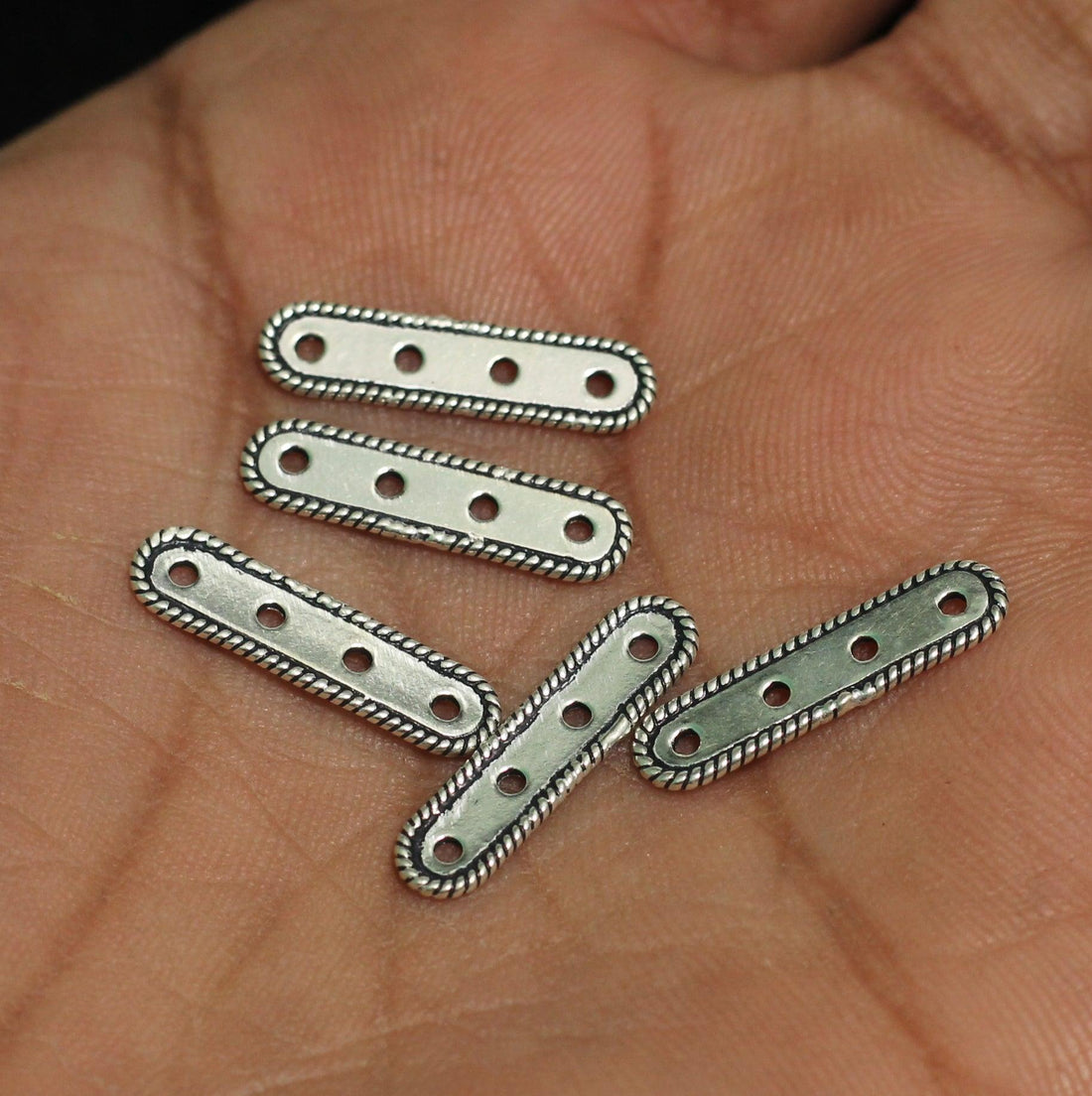 92.5 Sterling Silver 4 Hole Spacer 20x5mm