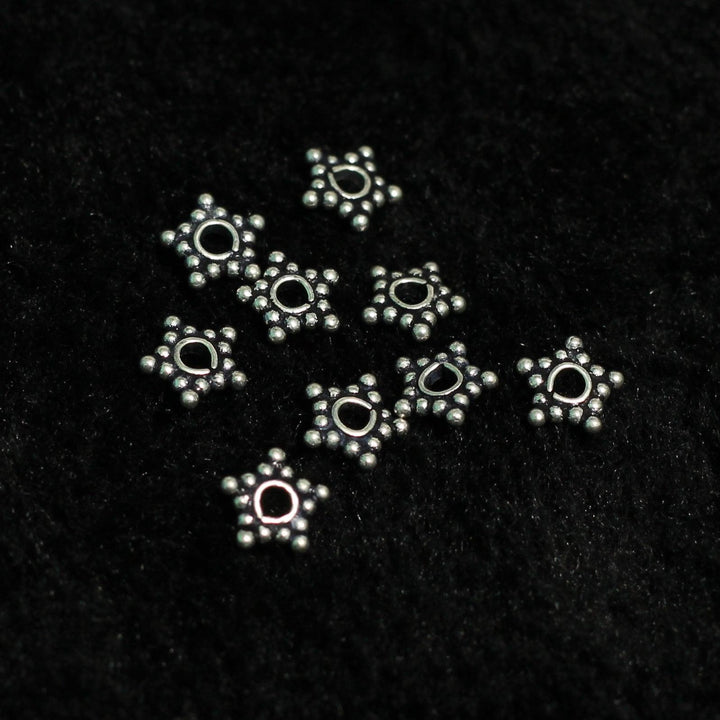 92.5 Sterling Silver Star Spacer 6mm