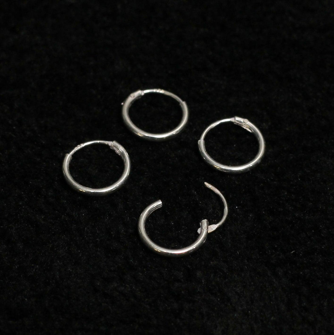 92.5 Sterling Silver Round Hoop Earrings