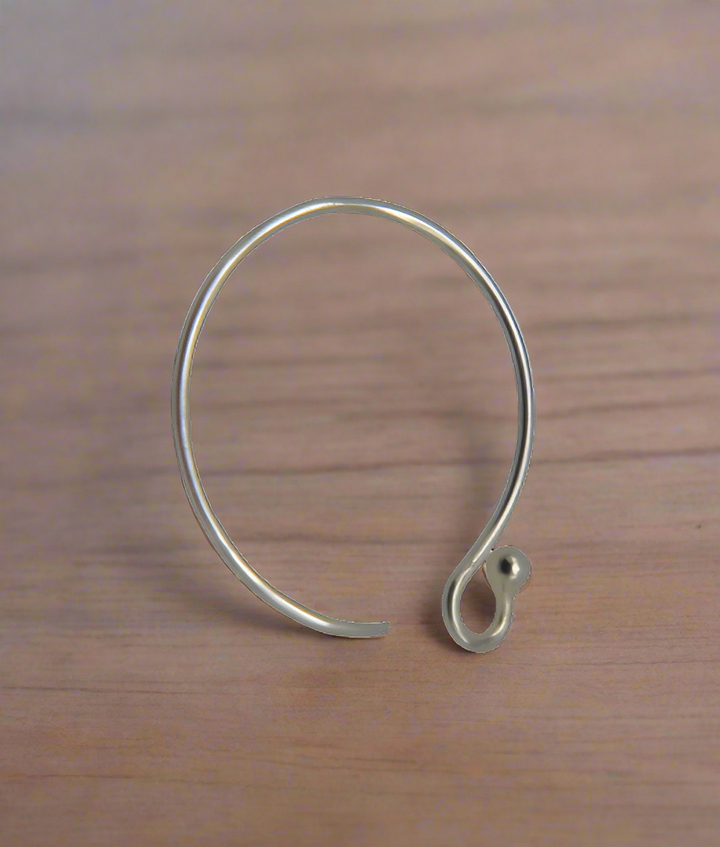 Sterling Silver Rounded Earwire with Ball 15mm