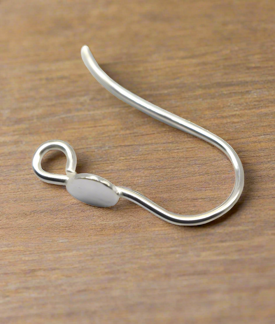 Sterling Silver Flat Pad Earwire 4mm