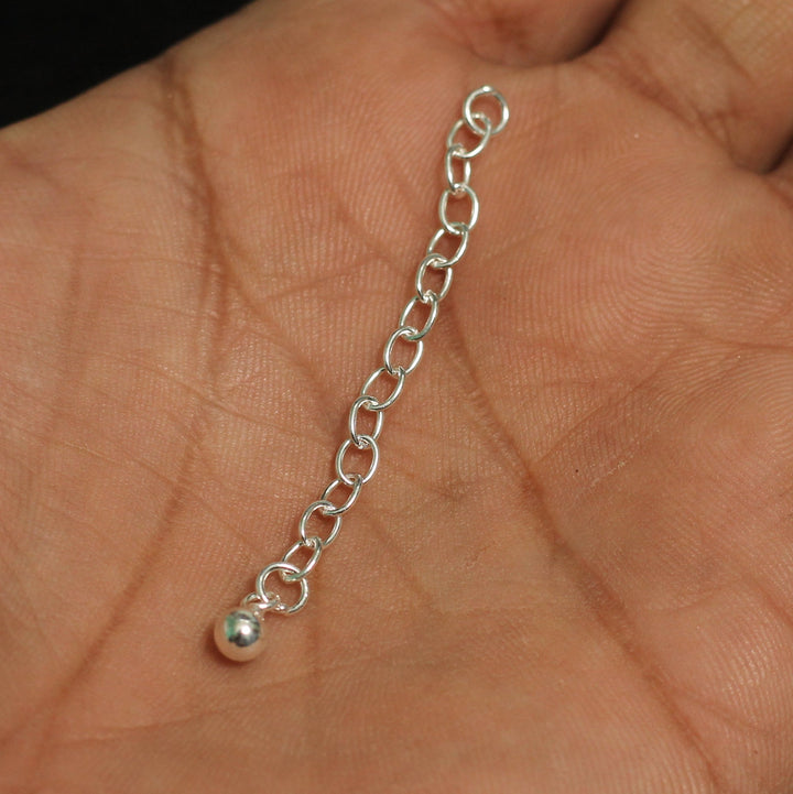 92.5 Sterling Silver Ball Chain Extension 55x4mm