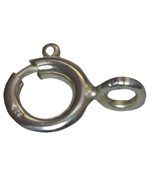 92.5 Sterling Silver 7mm Spring Ring Clasp