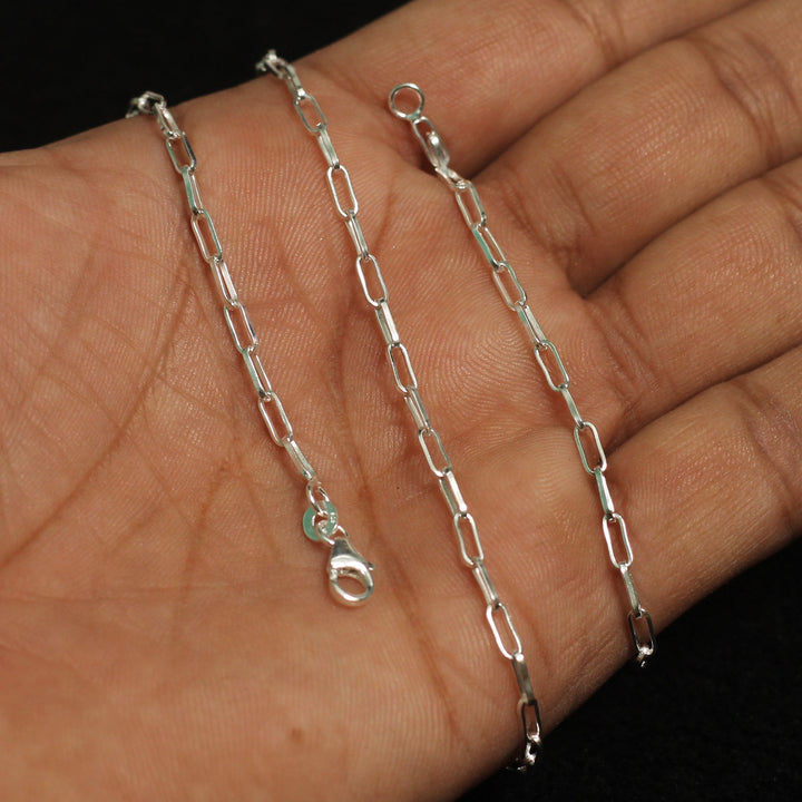 Sterling Silver Paper Clip Chain 45 cms