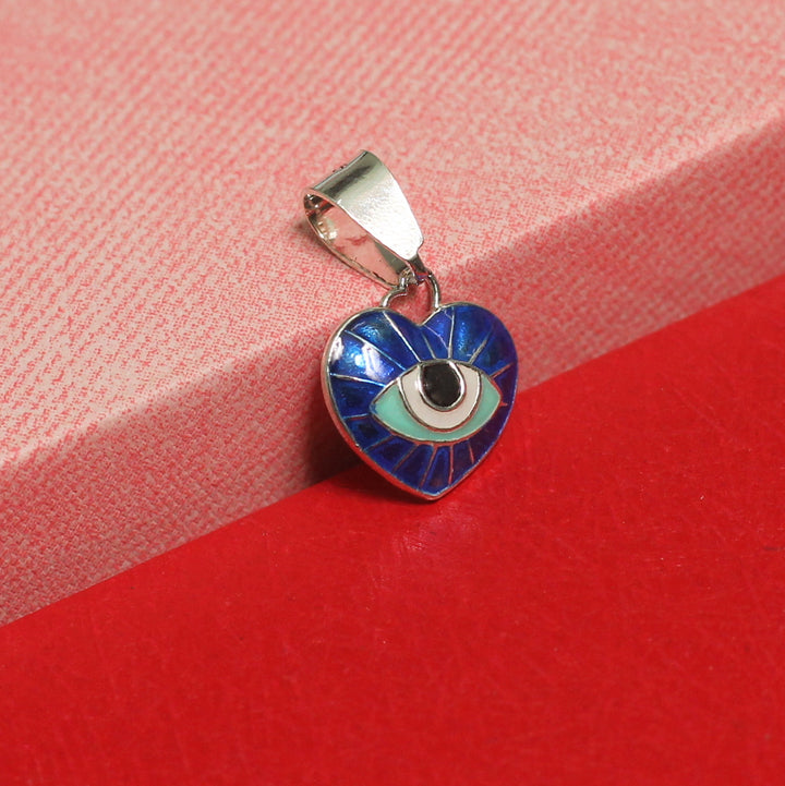 12x12mm, 92.5 Sterling Silver Evil Eye Heart Charms