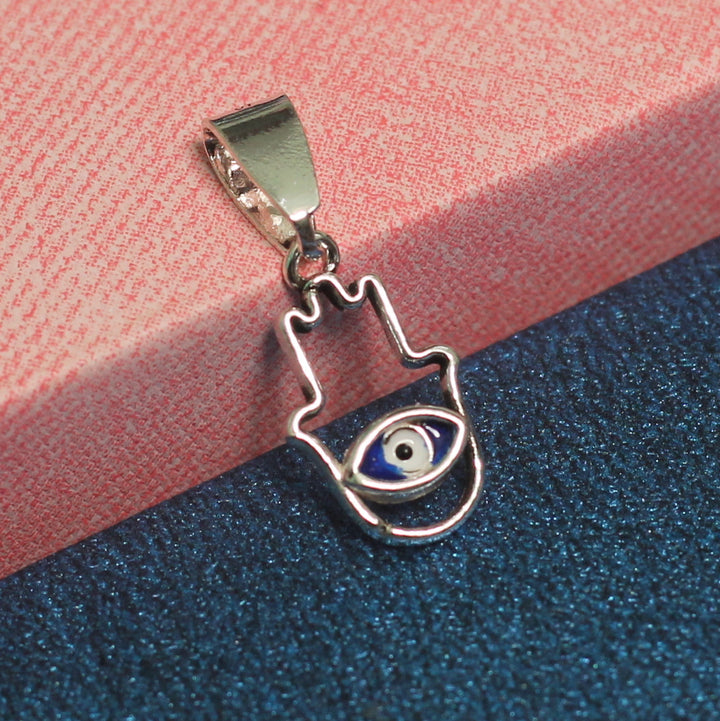 16x9mm, 92.5 Sterling Silver Humsa Hand Evil Eye Charms