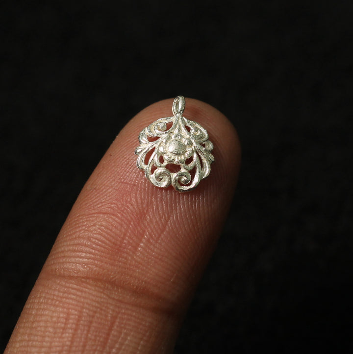 Sterling Silver Filigree Charm 12mm