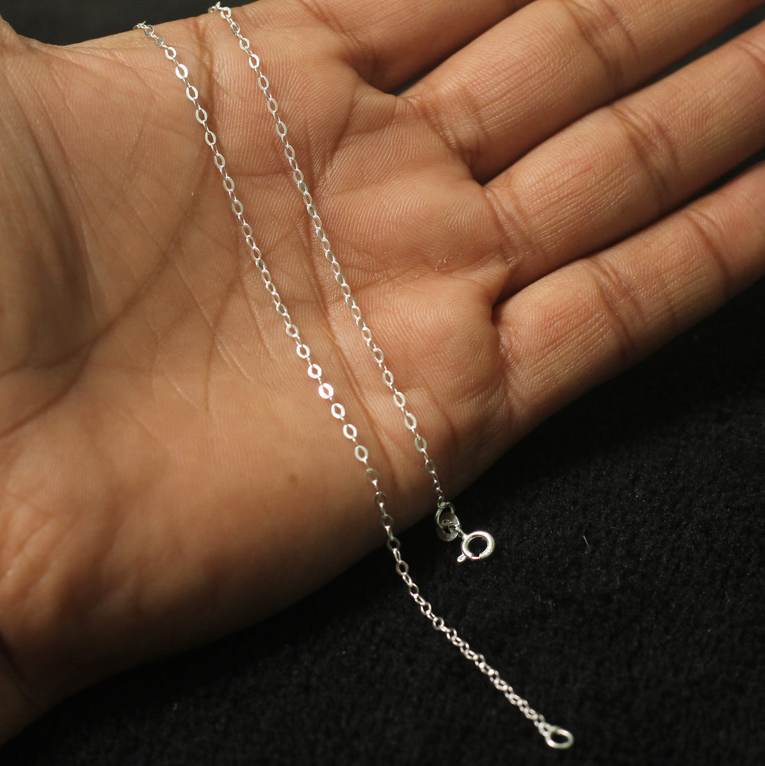 92.5 Sterling Silver Flat Link Chain-45 Cms