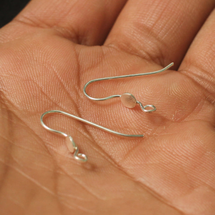 Sterling Silver Flat Pad Earwire 4mm