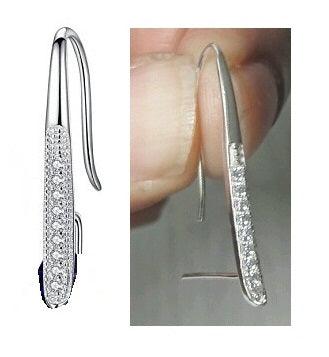 Sterling Silver Zircon Earwire 27mm